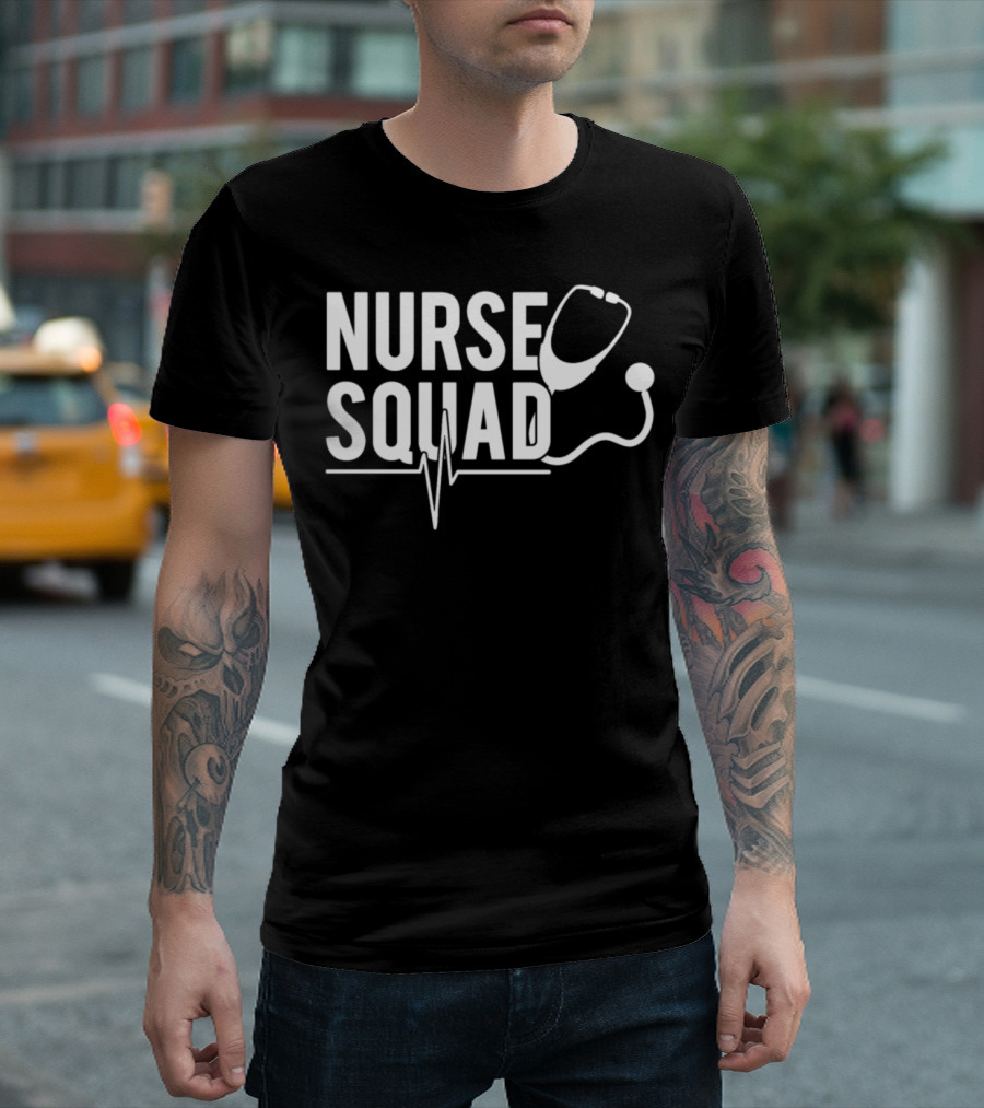 Nurse Squad Stethoscope Heartbeat Team T-Shirt