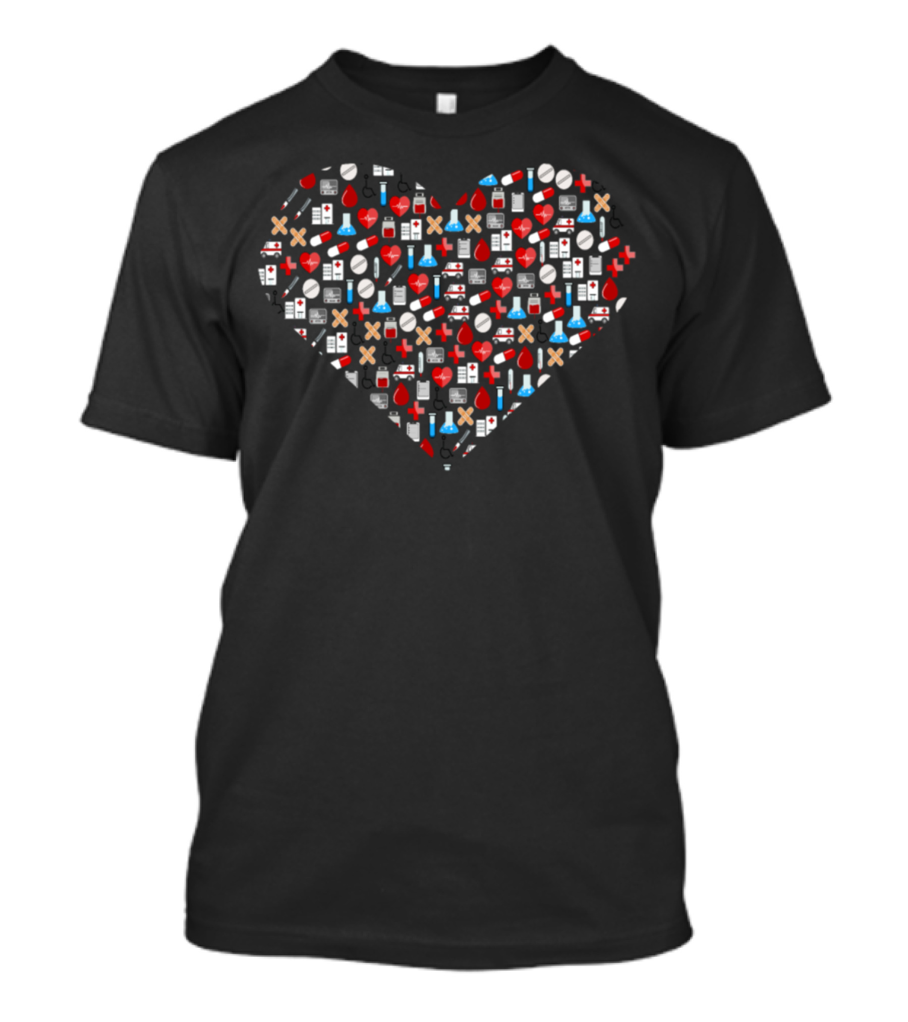 Funny Doctor Nurse Medical Heart Print T-Shirt