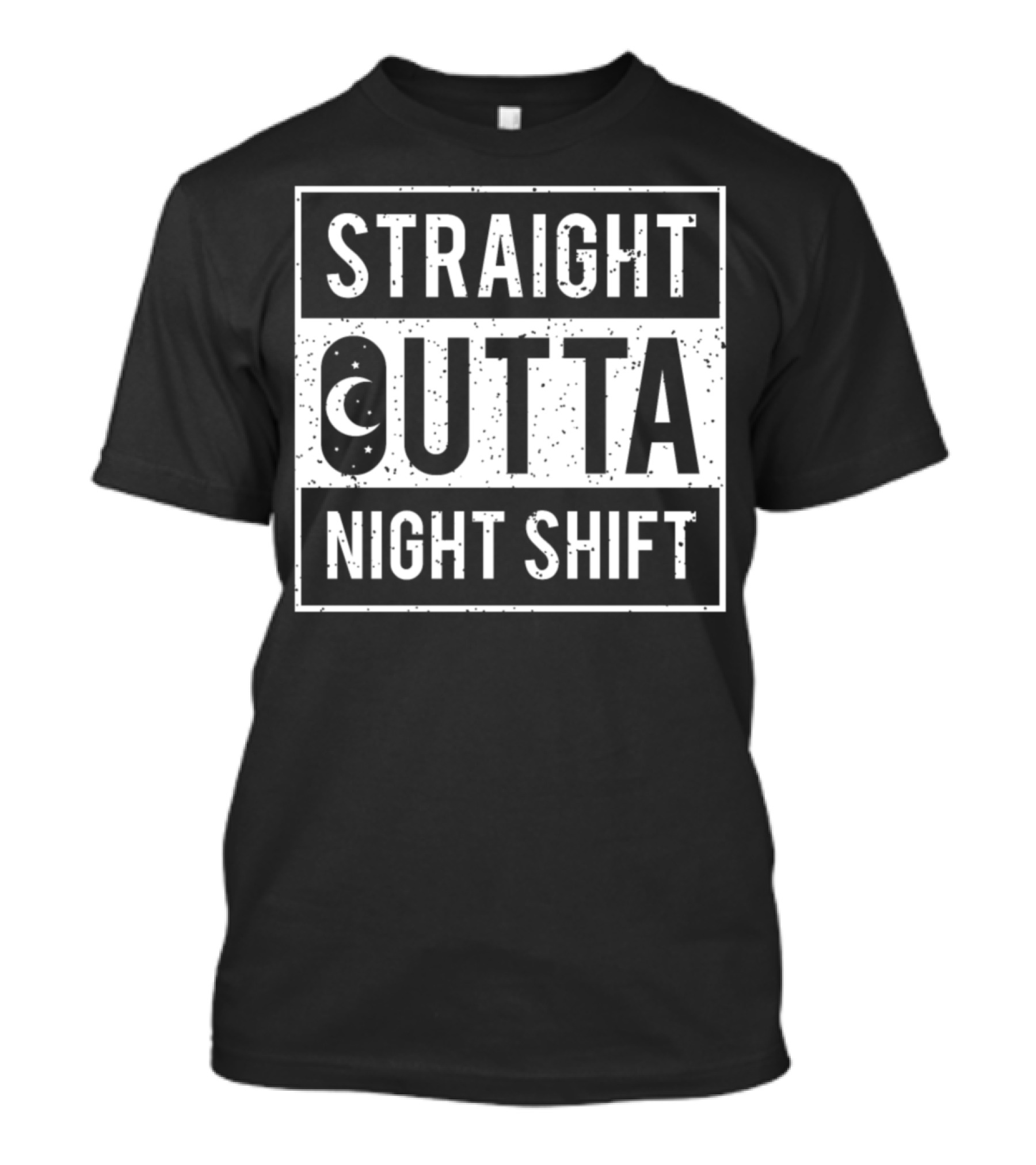 Straight Outta Night Shift Nurse Moon T-Shirt