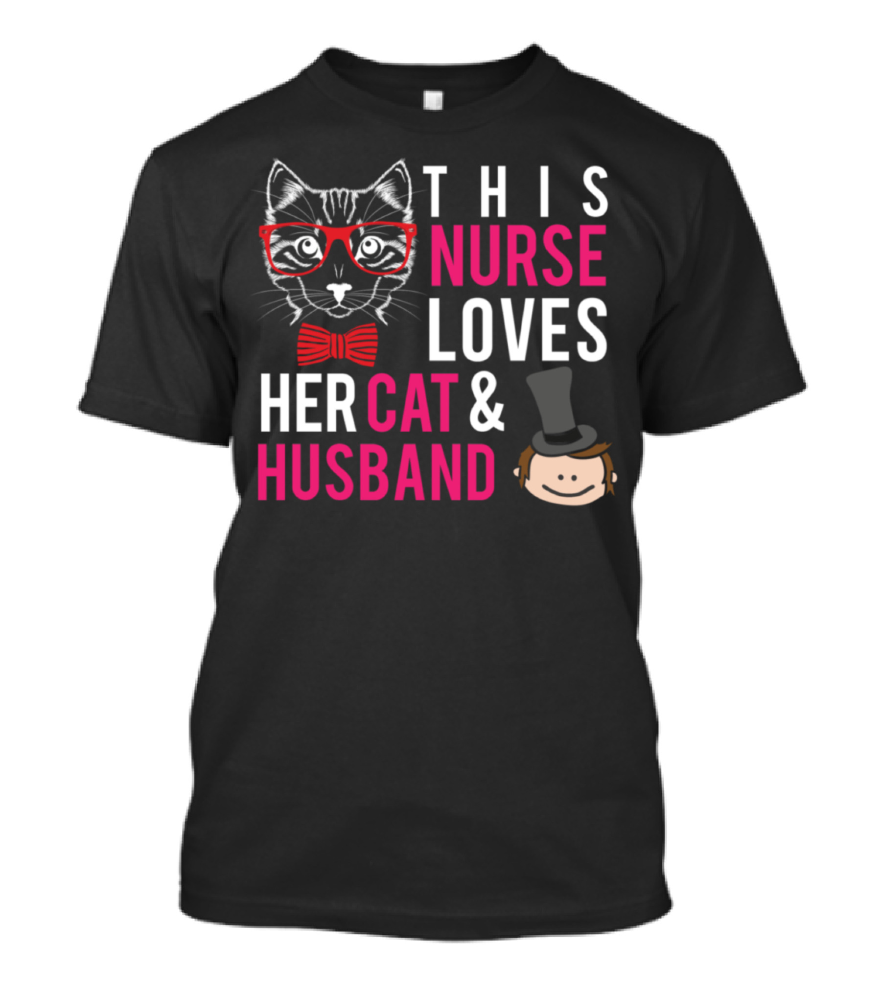 This Nurse Loves Her Cat And Husband Cute Nurse T-Shirt