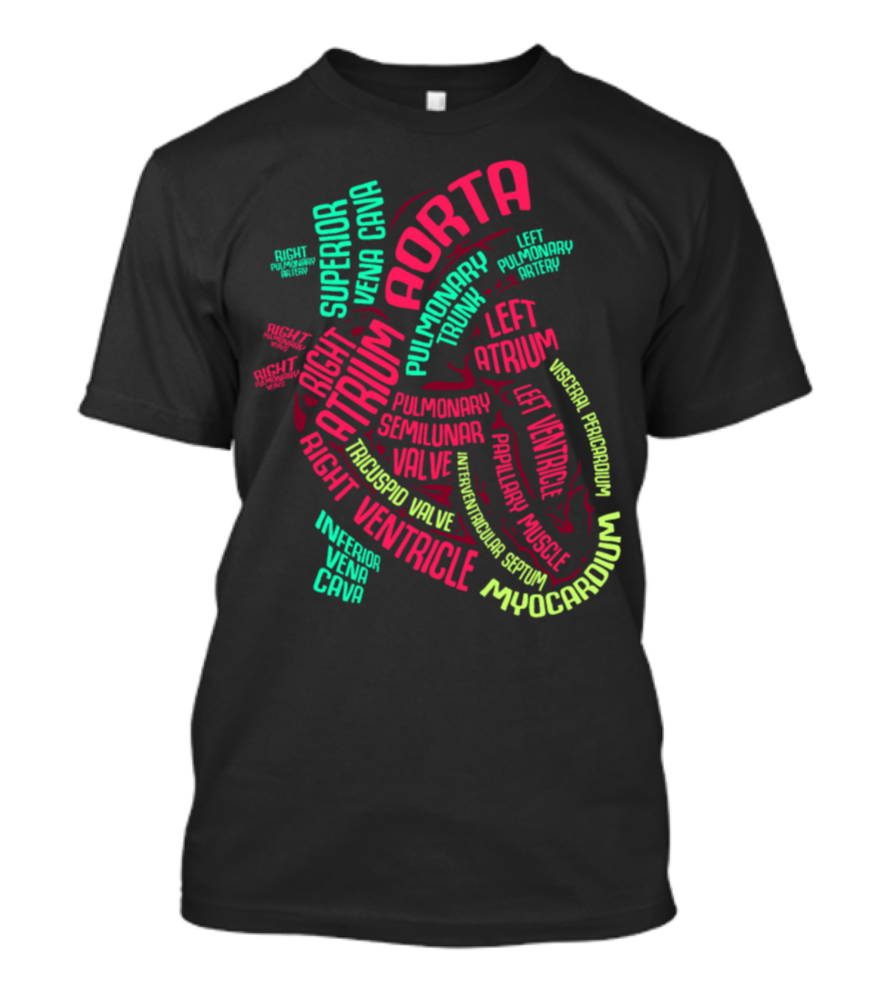 Aorta Atrium Ventricle Myocardium Pulmonary Valve Anatomy Of Heart T-Shirt