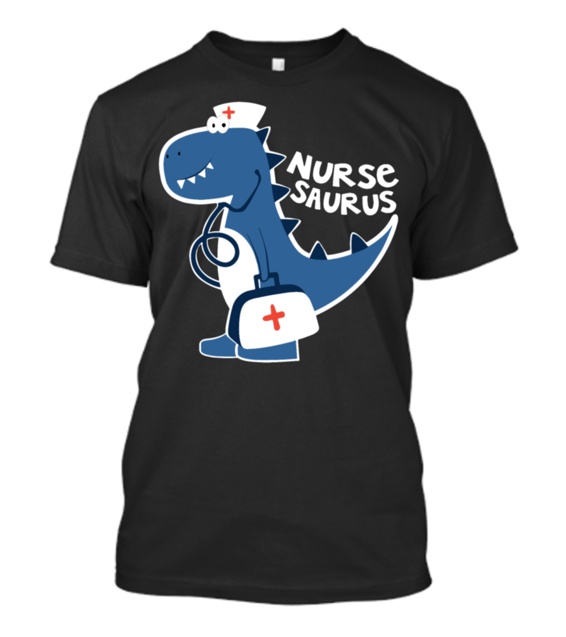 Nurse Saurus Dinosaur Nurse With Medical Bag And Stethoscope T-Shirt