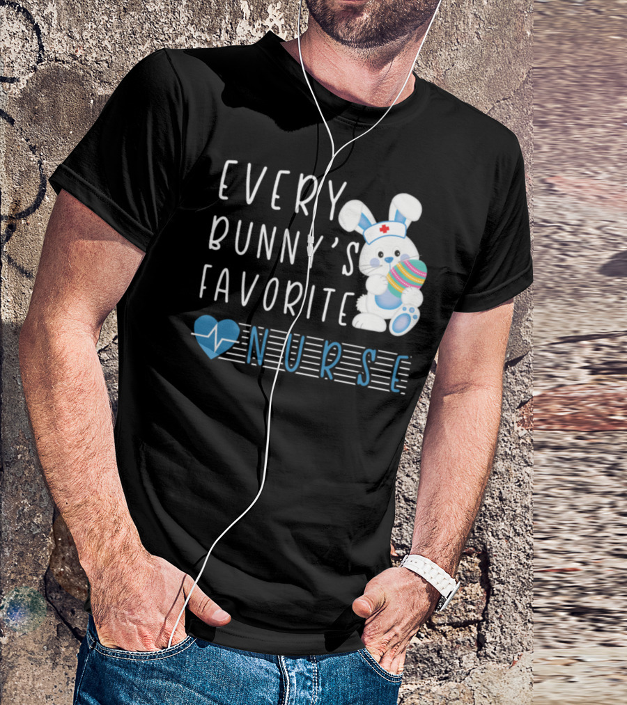 Every Bunny's Favorite Nurse Heartbeat Bunny Egg T-Shirt