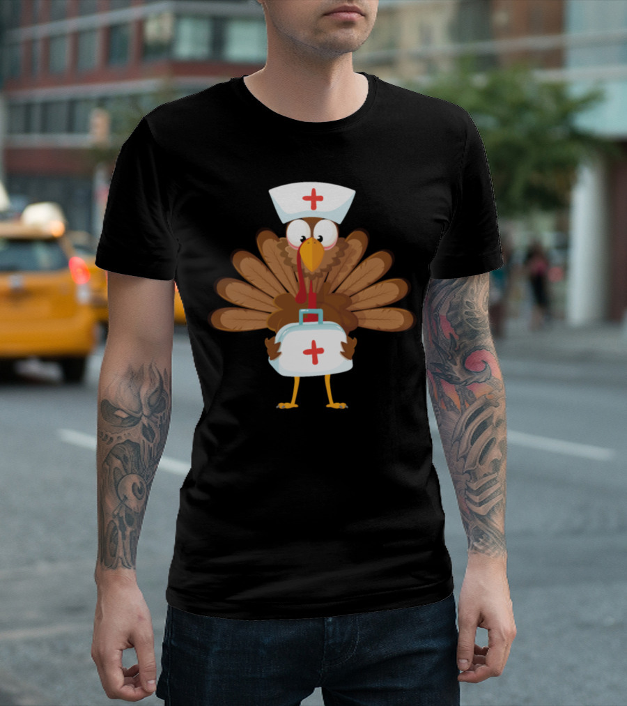 Thanksgiving Turkey Nurse With Medical Bag T-Shirt