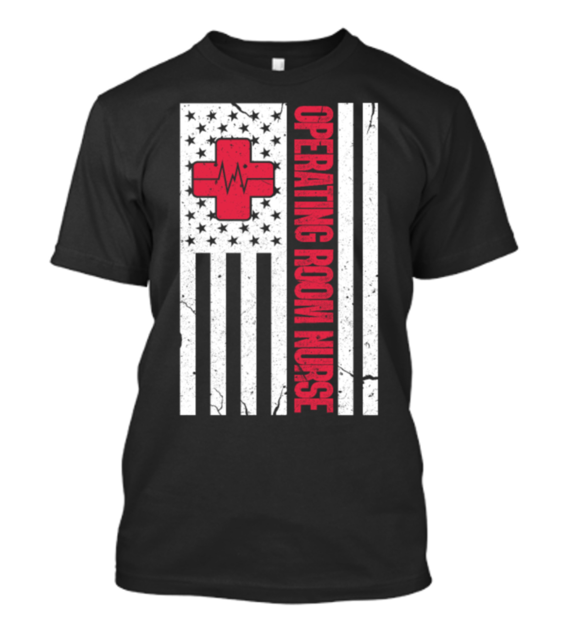 Operating Room Nurse American Flag Medical Cross T-Shirt