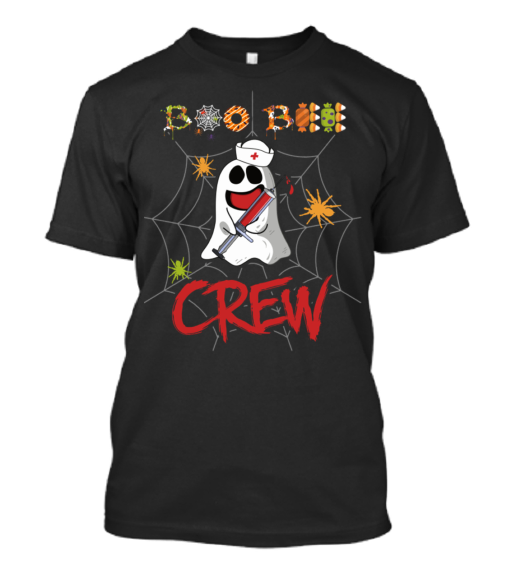 Boo Boo Crew Nurse Ghost Spider Web Halloween T-Shirt