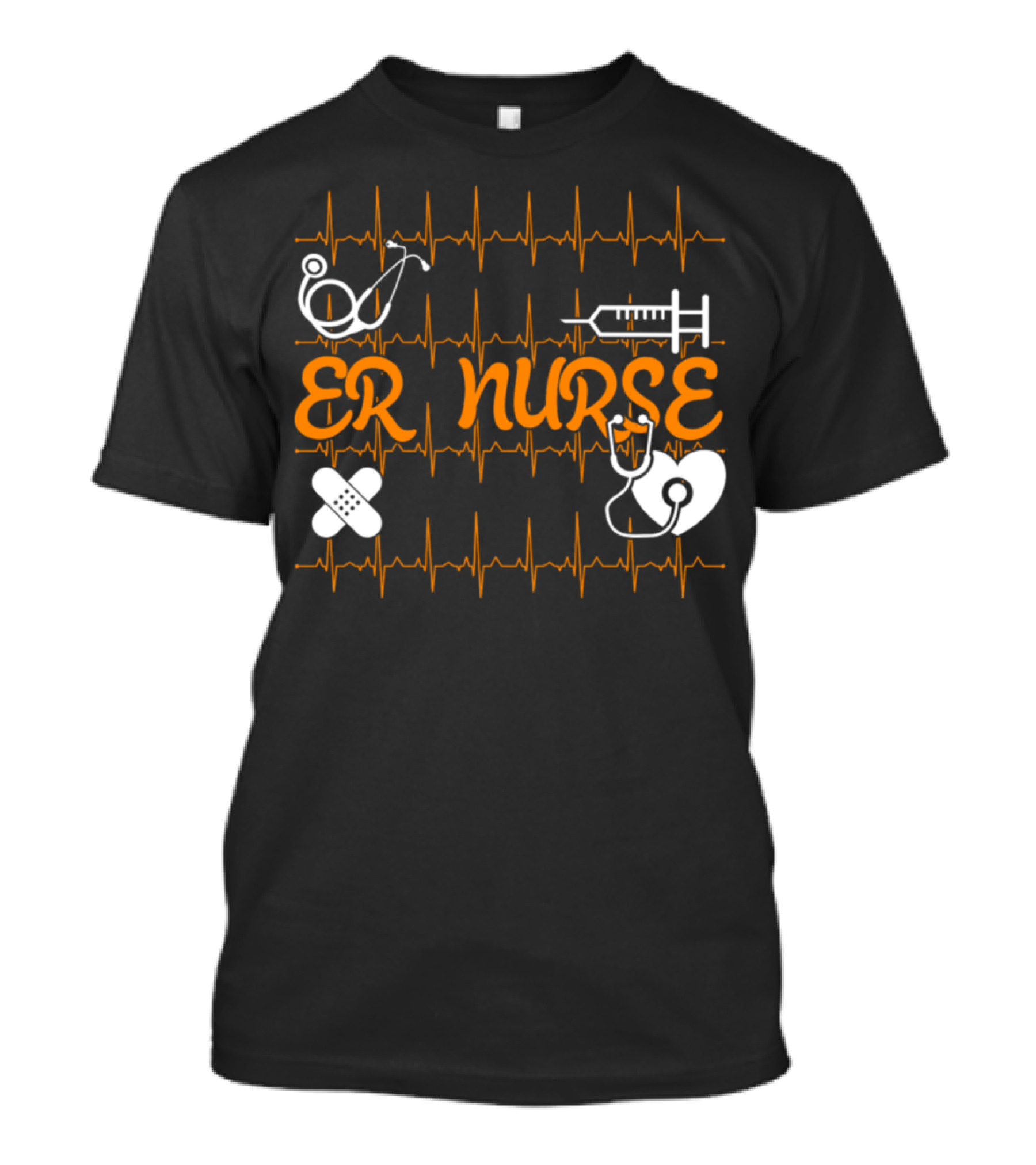 ER Nurse Stethoscope EKG Syringe Bandage T-Shirt