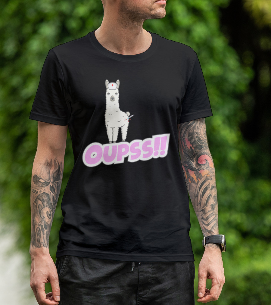 OUPSS Llama Nurse With Syringe T-Shirt
