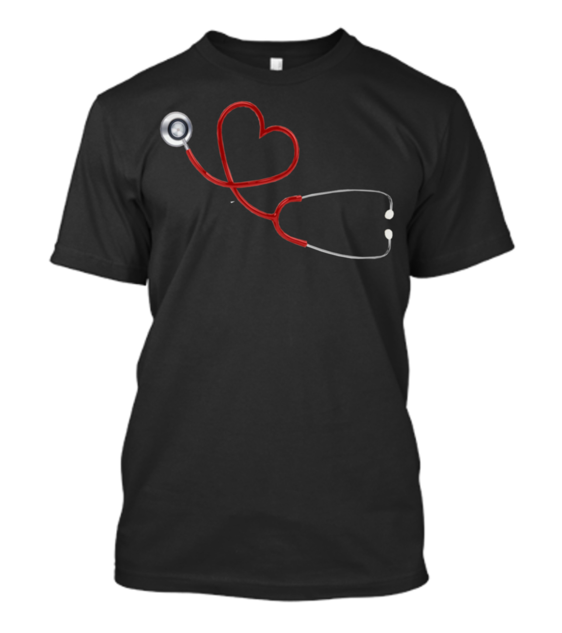 Stethoscope Heart Shaped Red Tubing T-Shirt