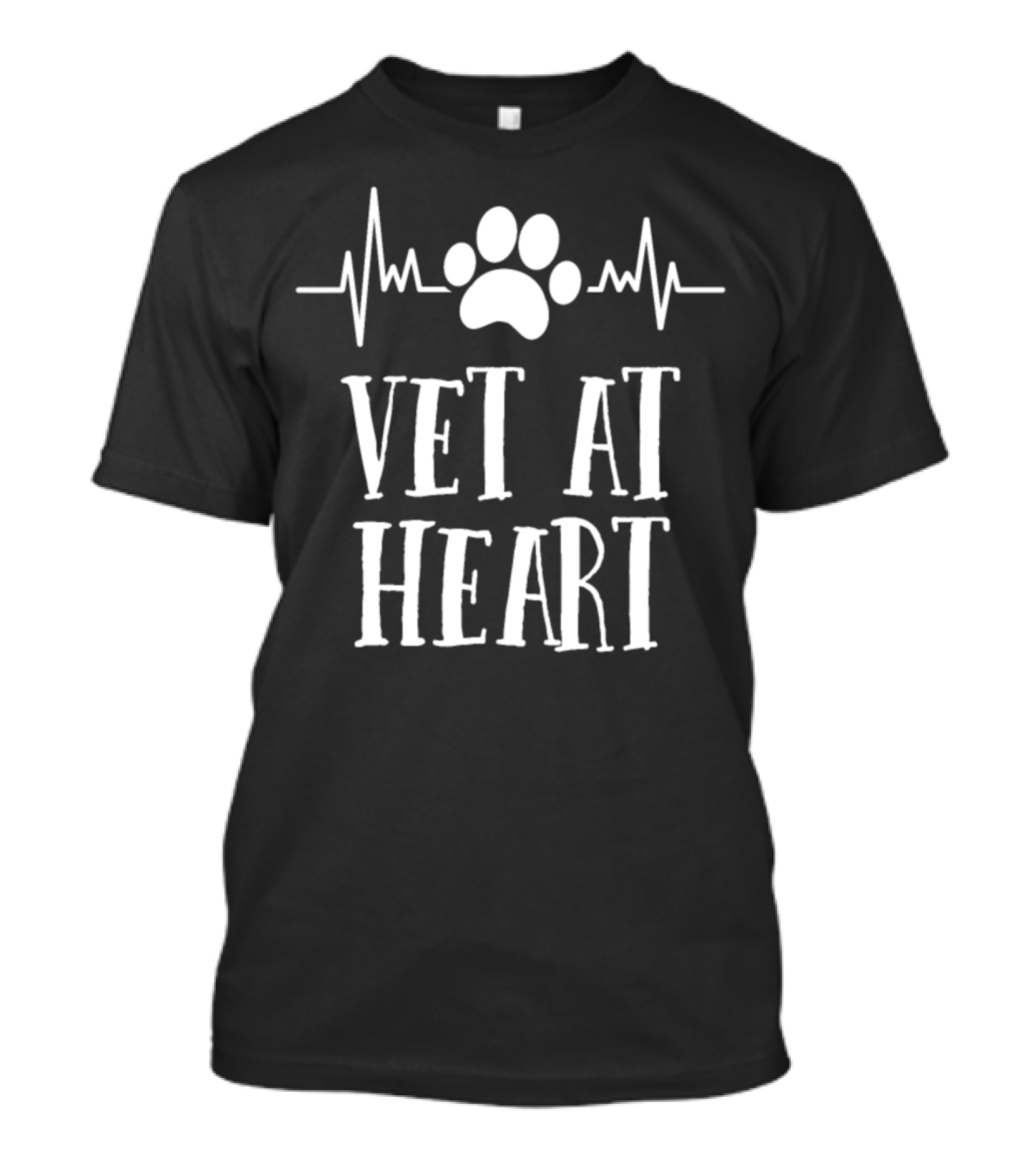 Vet At Heart Dog Doctor Veterinarian Paw Heartbeat T-Shirt