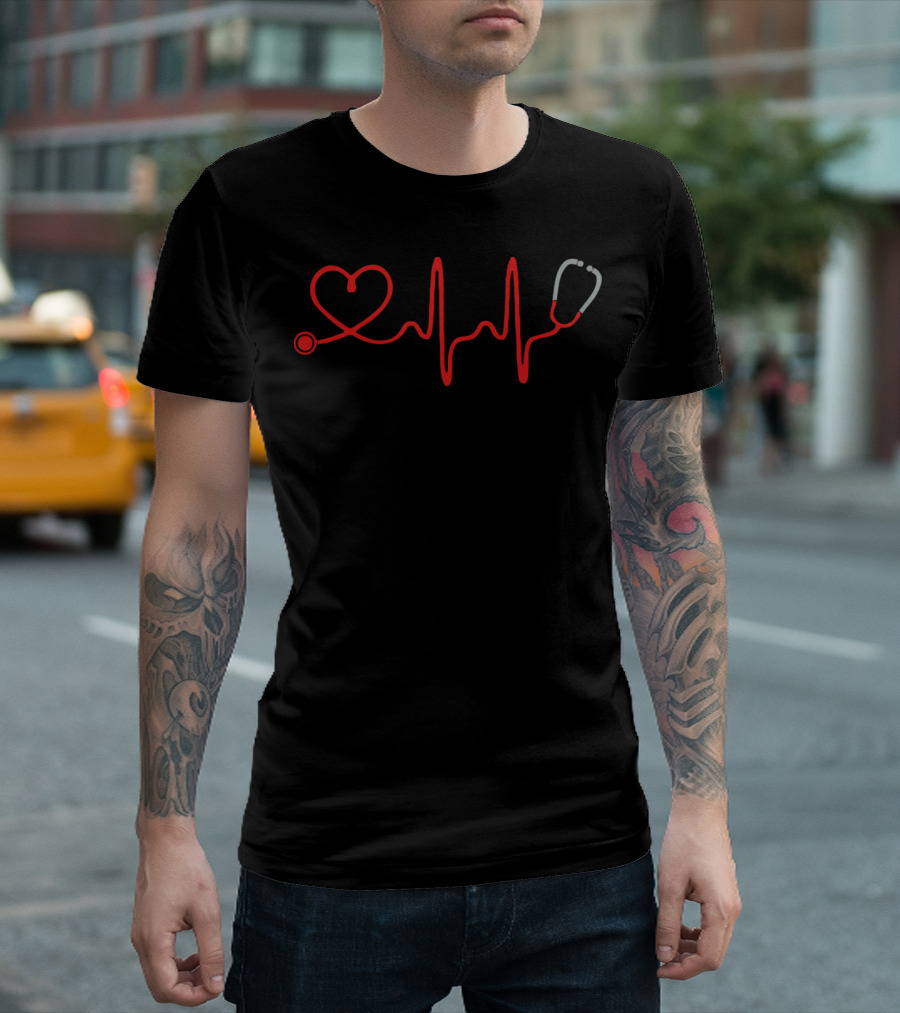 Heartbeat Stethoscope Registered Nurse T-Shirt