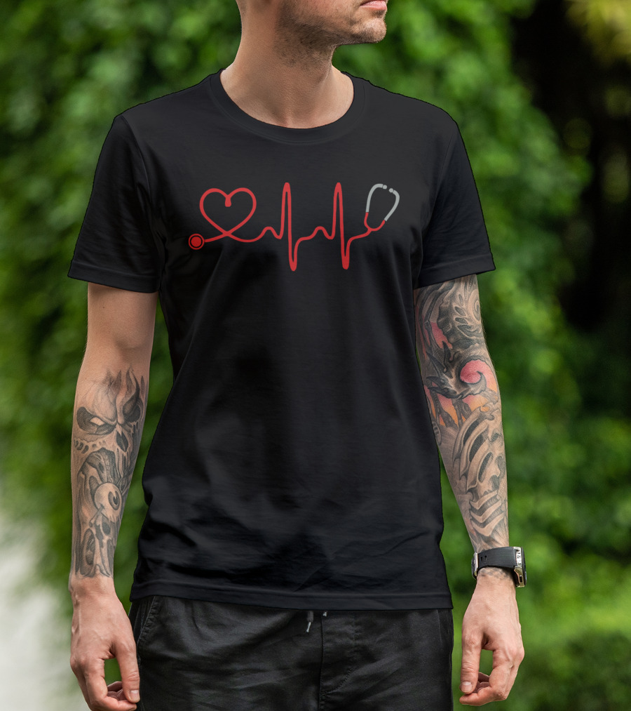 Heartbeat Stethoscope Registered Nurse T-Shirt