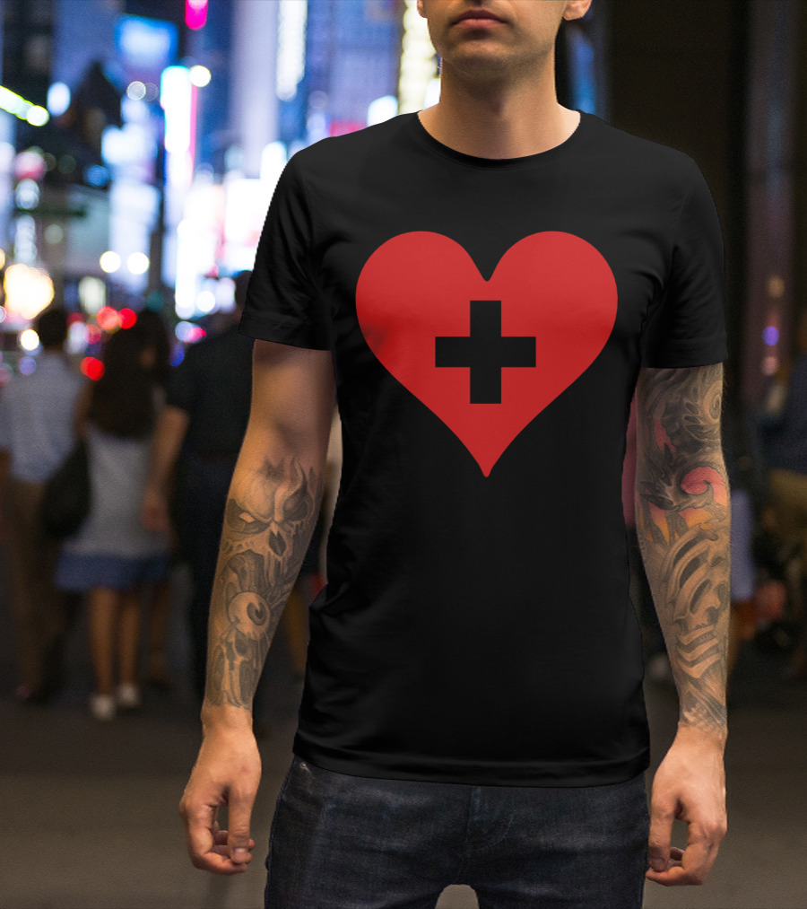 Heart Nurse Red Cross T-Shirt
