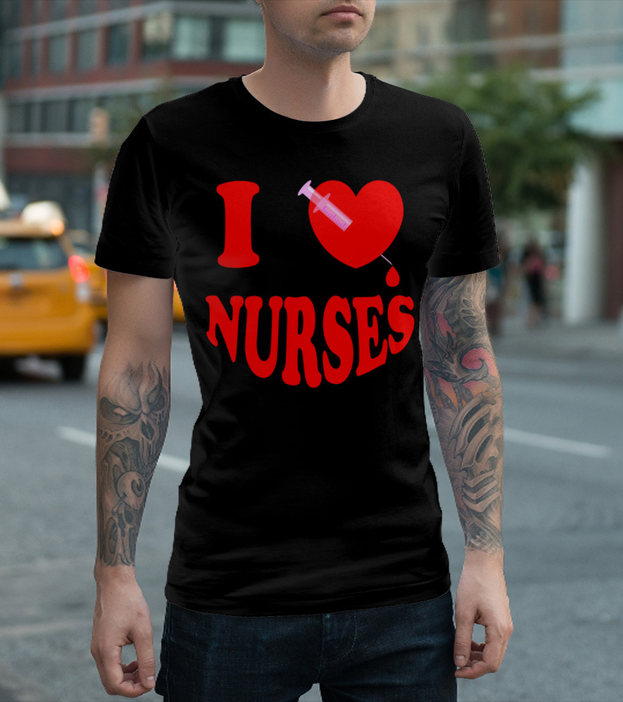I Heart Nurses Syringe Love Drip T-Shirt