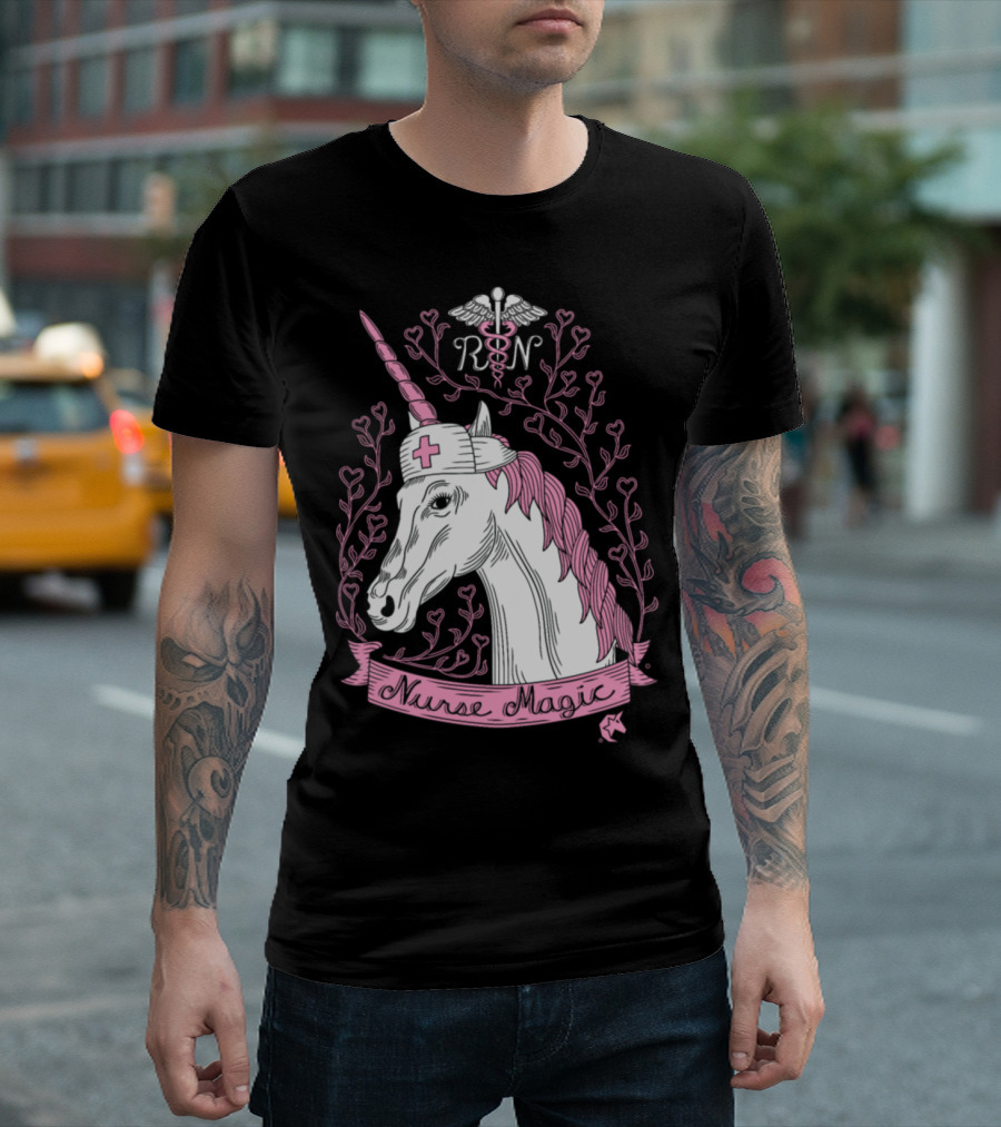 RN Nurse Magic Unicorn Caduceus T-Shirt