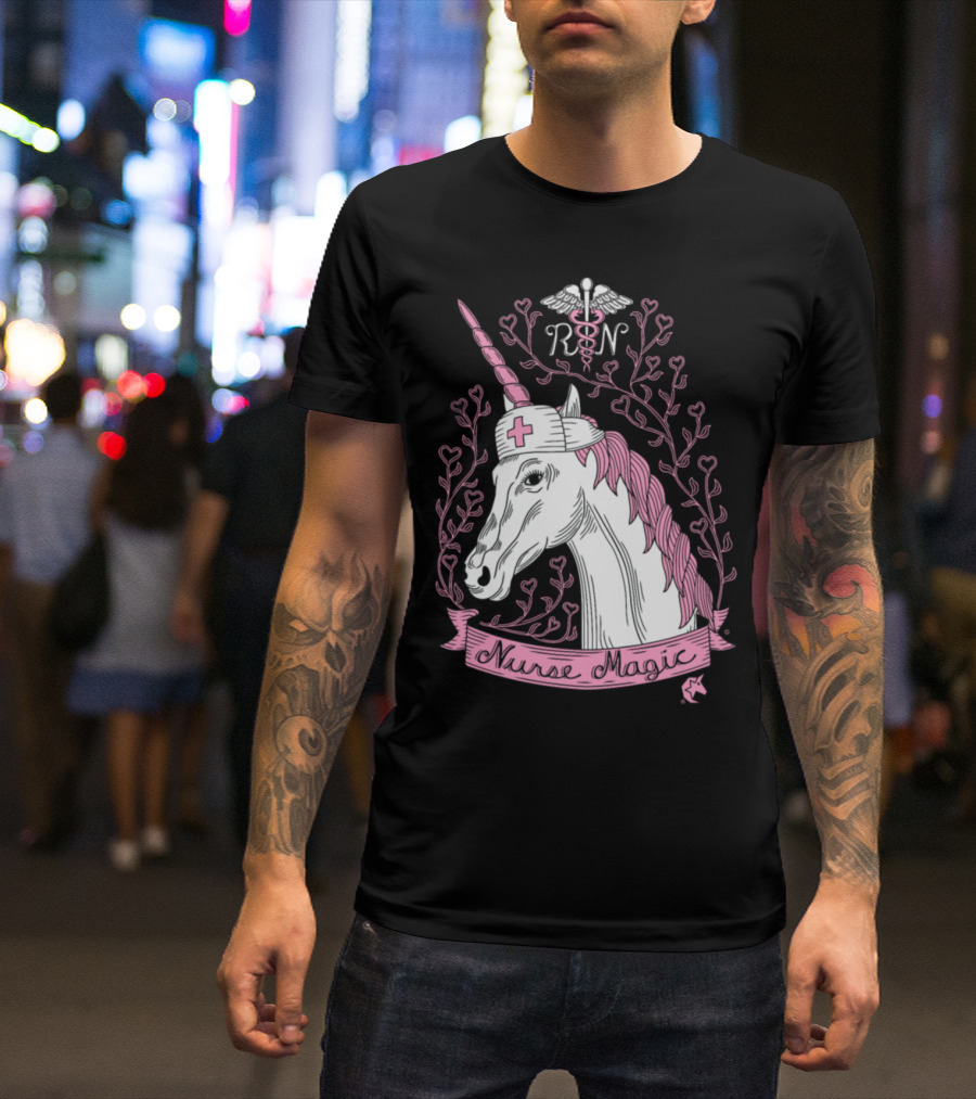RN Nurse Magic Unicorn Caduceus T-Shirt
