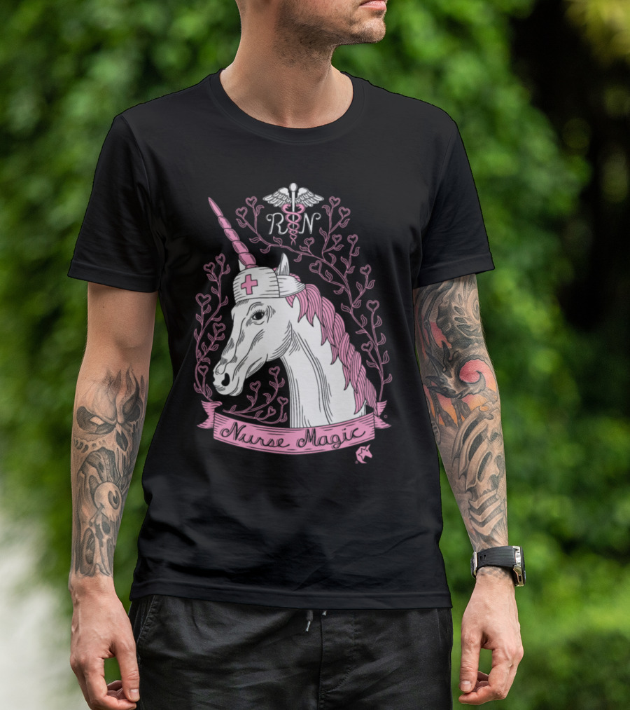 RN Nurse Magic Unicorn Caduceus T-Shirt