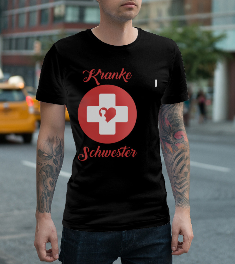 Kranke Schwester Red Cross Heart T-Shirt