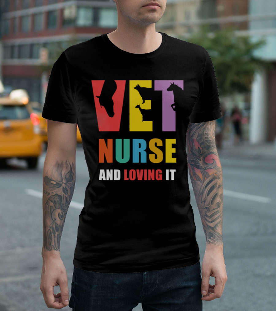 VET Nurse And Loving It With Animal T-Shirt