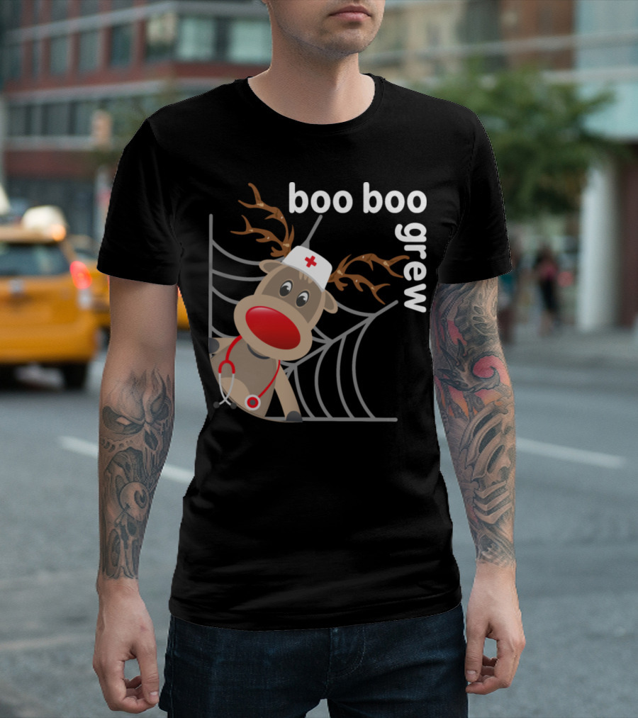 Christmas Boo Boo Crew Reindeer Nurse Stethoscope Hat Web T-Shirt