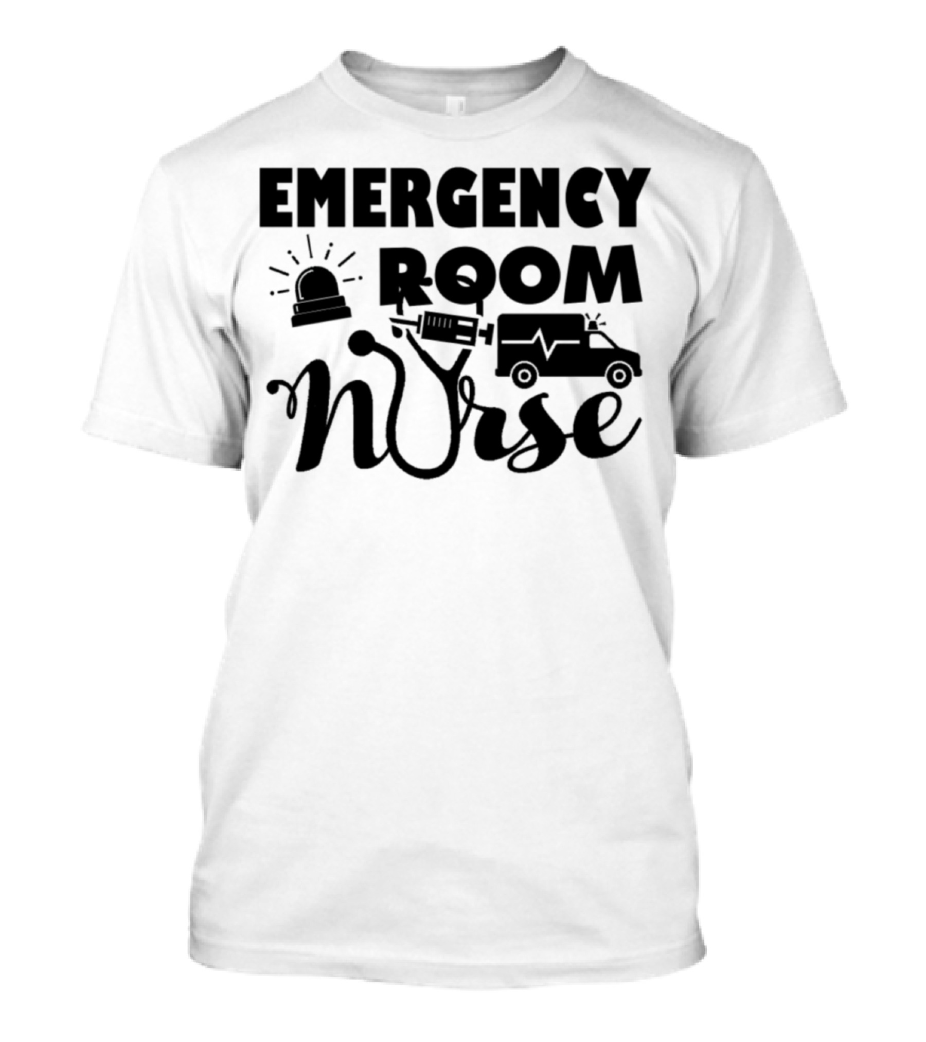 Emergency Room Nurse Ambulance And Medical Icons T-Shirt