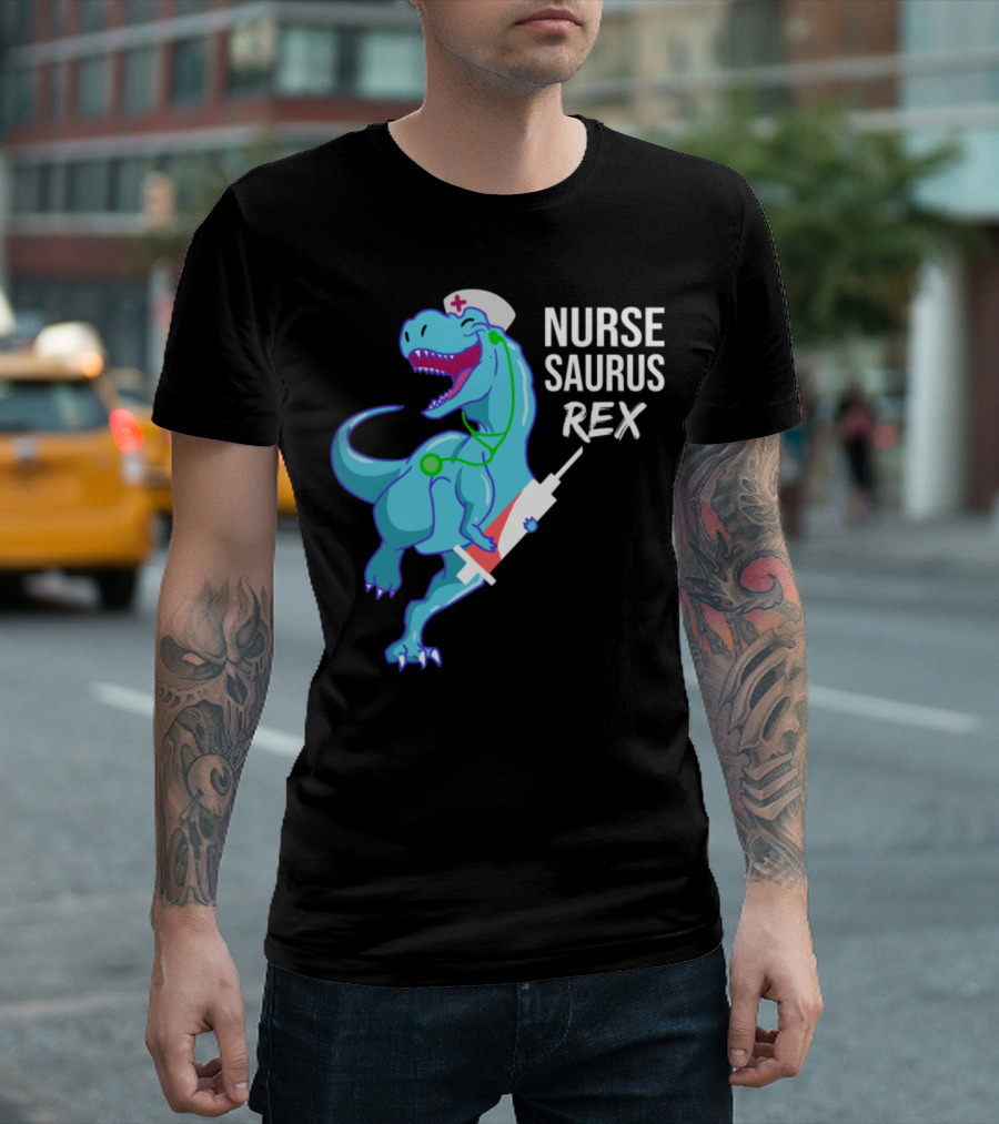 Nurse Saurus Rex Dinosaur Nurse Humor T-Shirt