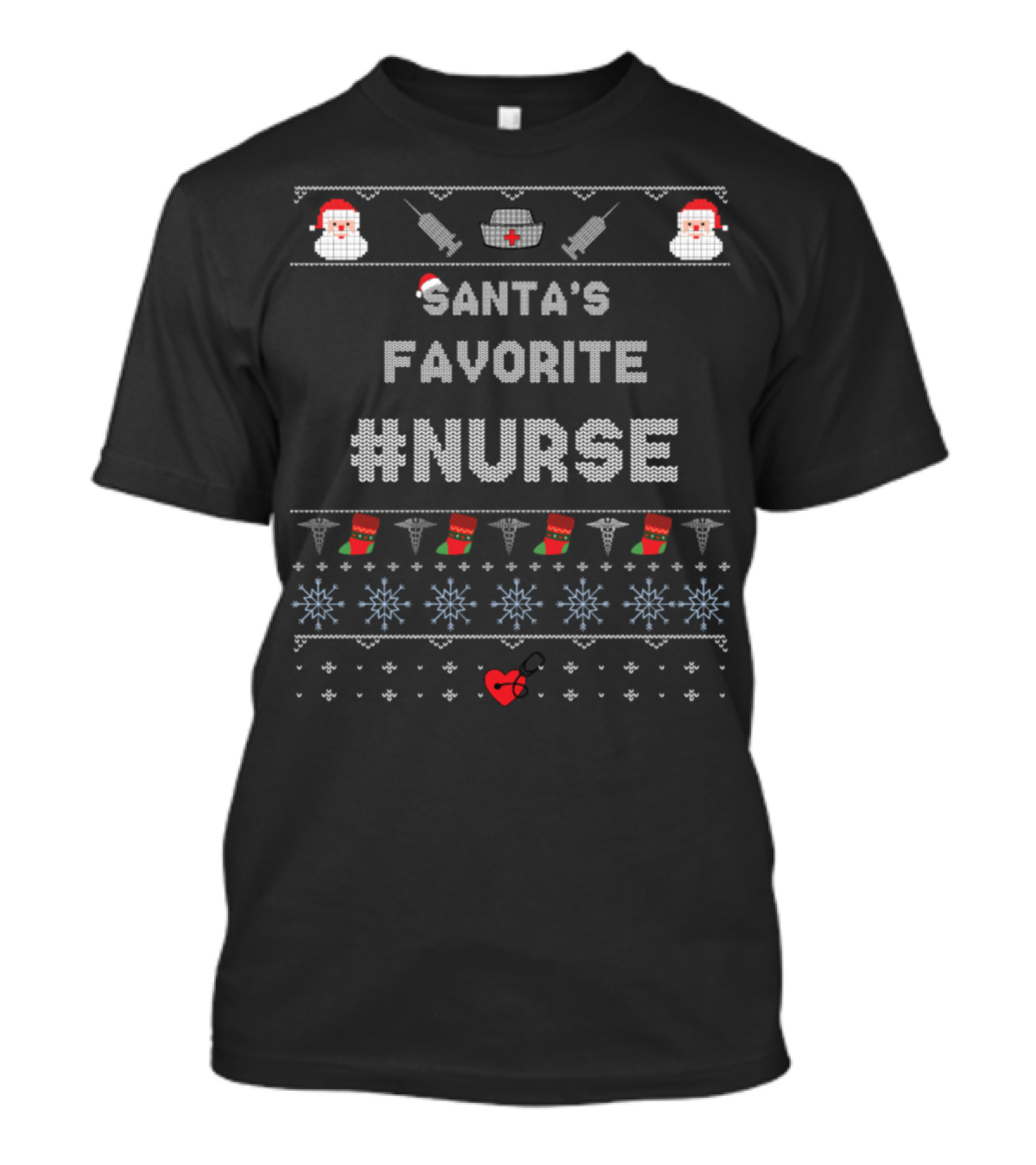 Santa's Favorite Nurse Ugly Christmas T-Shirt