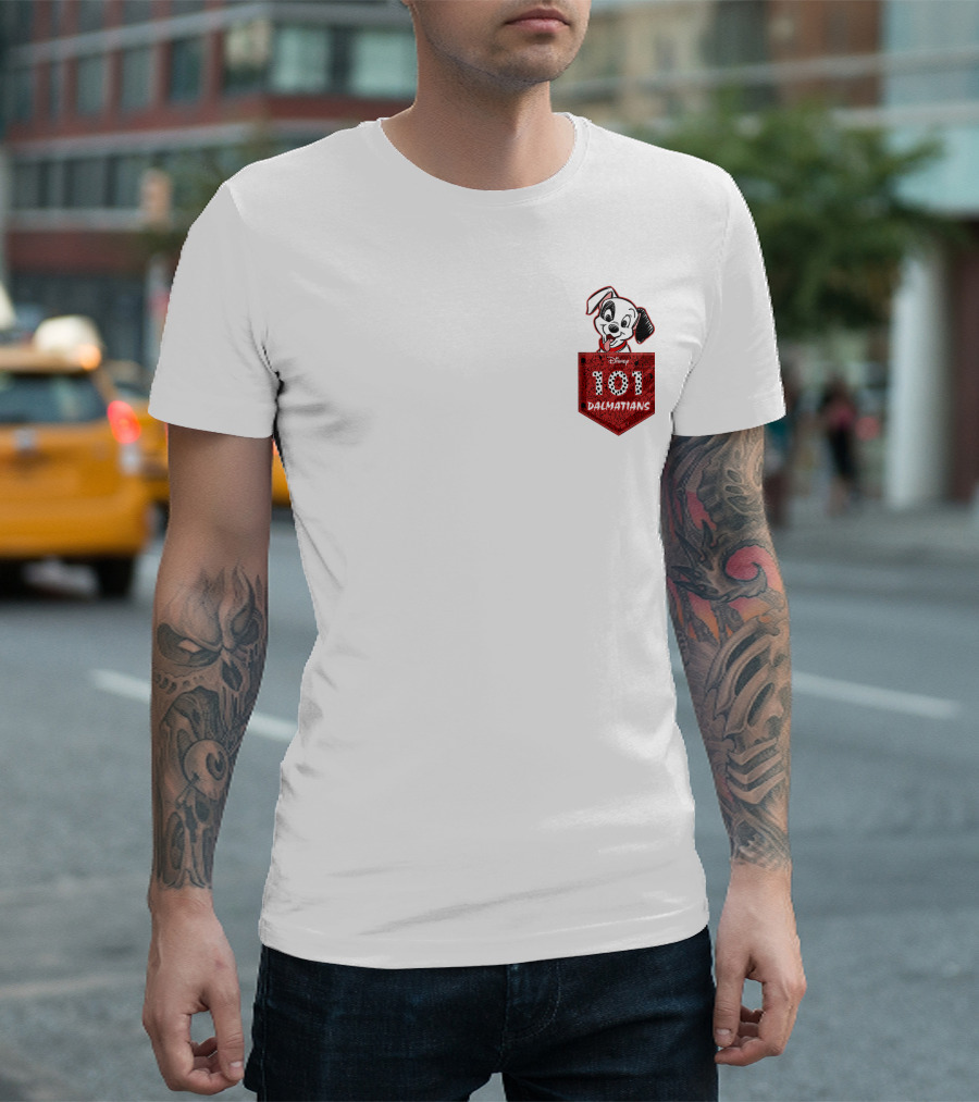 Disney 101 Dalmatians Classic Pocket Patch with Iconic Pup T-Shirt