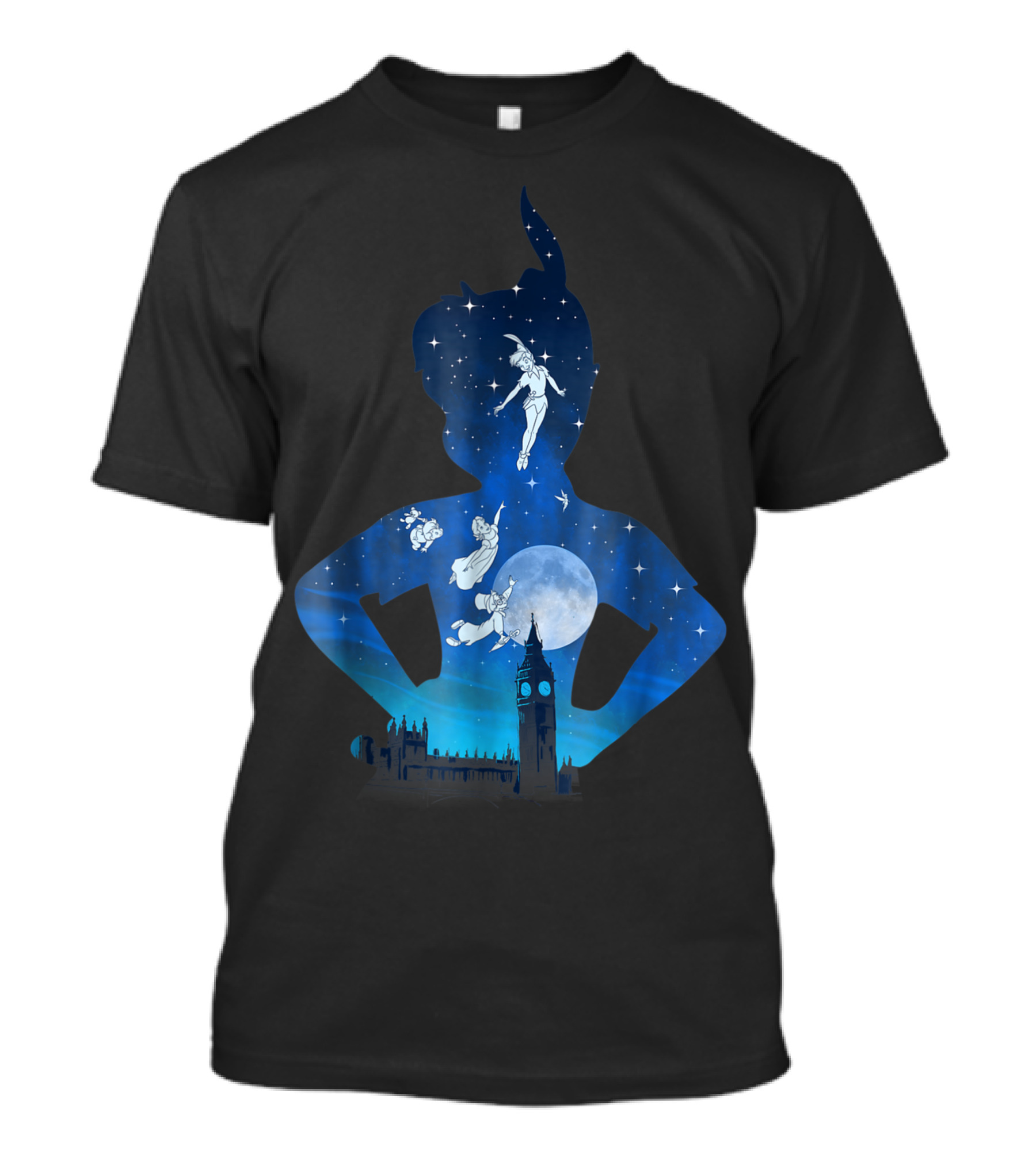 Peter Pan Flight Over London Silhouette Disney T-Shirt