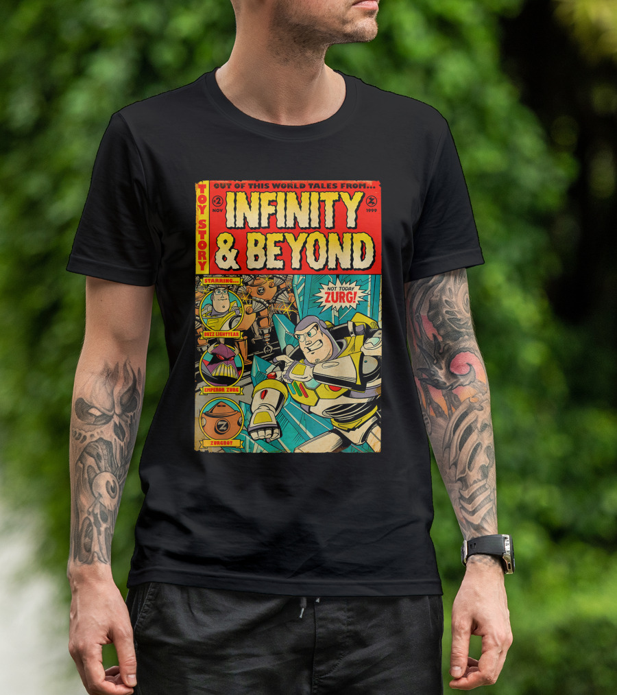 Toy Story Out Of This World Tales From Infinity And Beyond Starring Buzz Lightyear Emperor Zurg Zurgbot Not Today Zurg T-Shirt