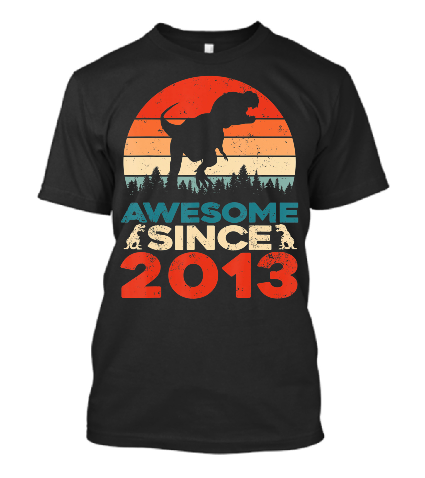 Awesome Since 2013 Dinosaur Rex Birthday Boy 8 Year Old T-Shirt