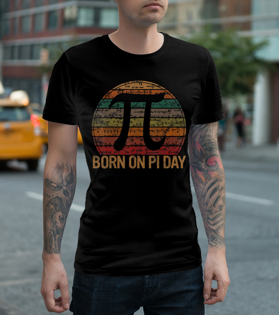 Born On Pi Day Vintage Math Equations Symbol Circle T-Shirt