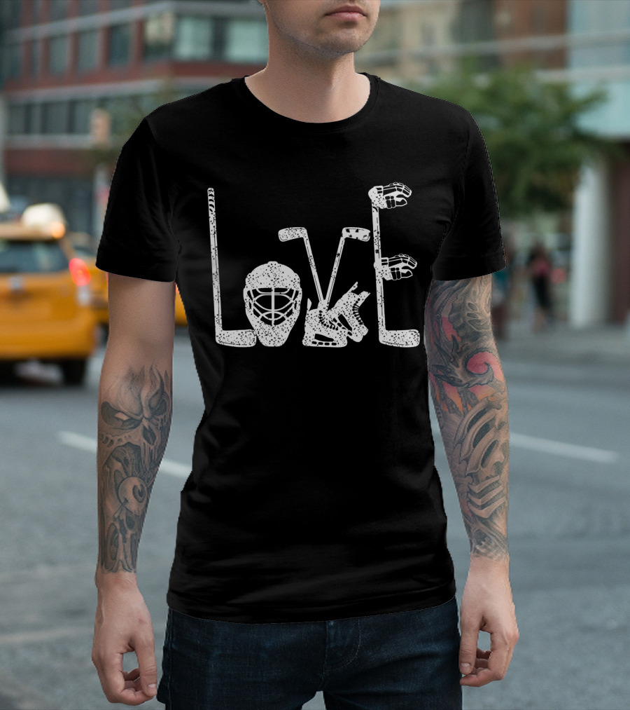 Ice Hockey Valentine's Day Love For Lovers Hockey T-Shirt