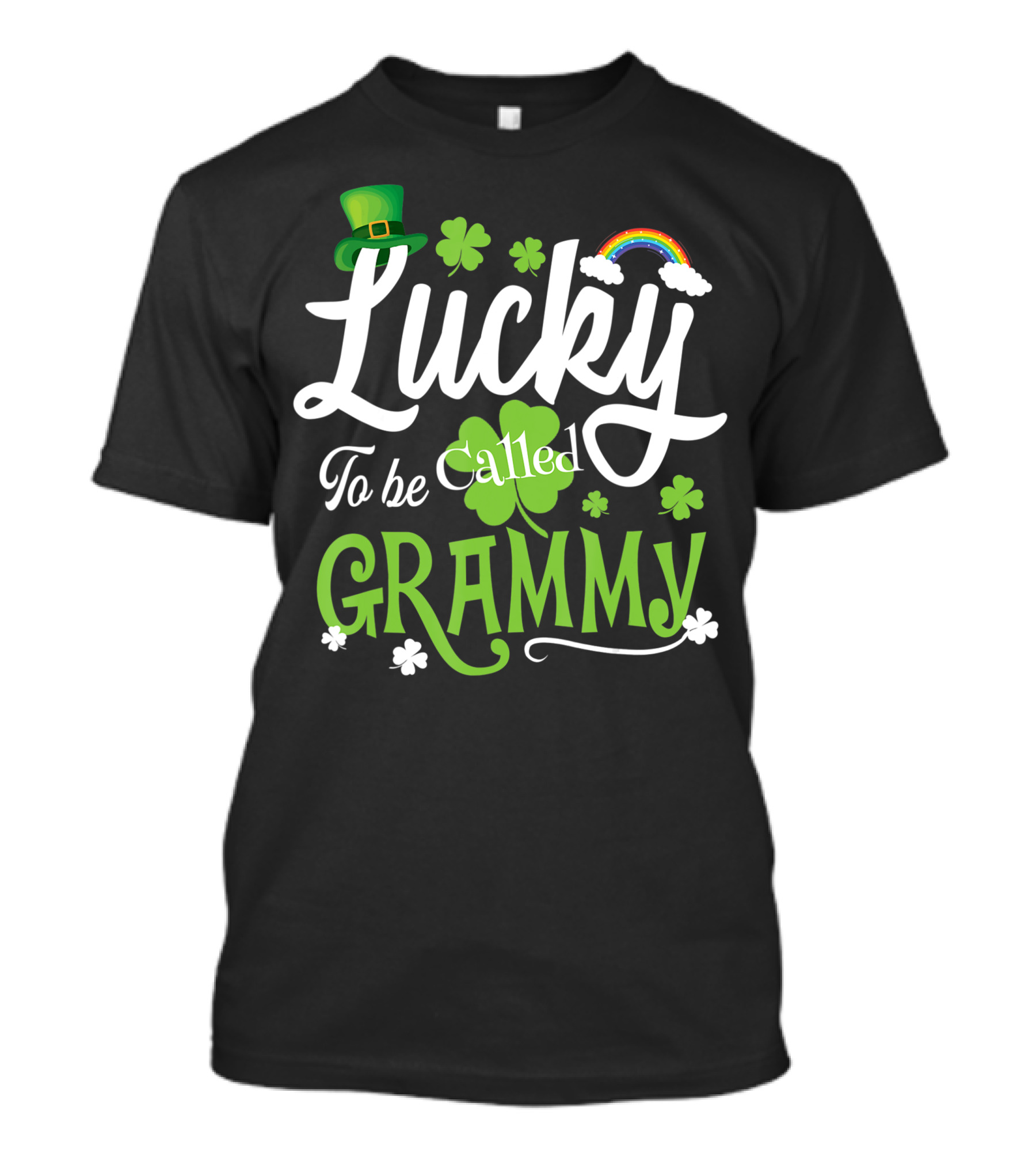 Lucky To Be Called Grammy Shamrock Hat Rainbow T-Shirt