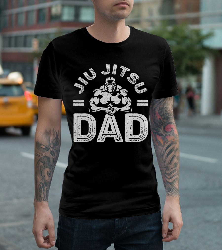 Jiu Jitsu Dad Martial Arts Brazilian Jiujitsu Gorilla T-Shirt