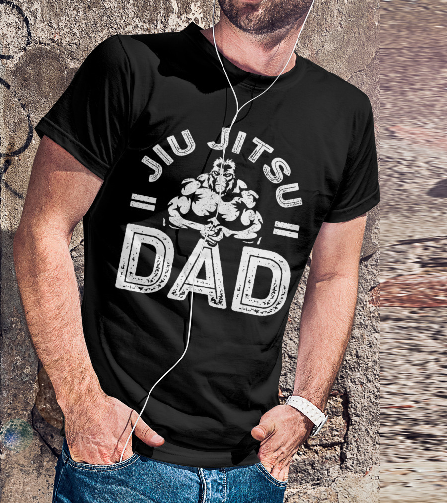 Jiu Jitsu Dad Martial Arts Brazilian Jiujitsu Gorilla T-Shirt