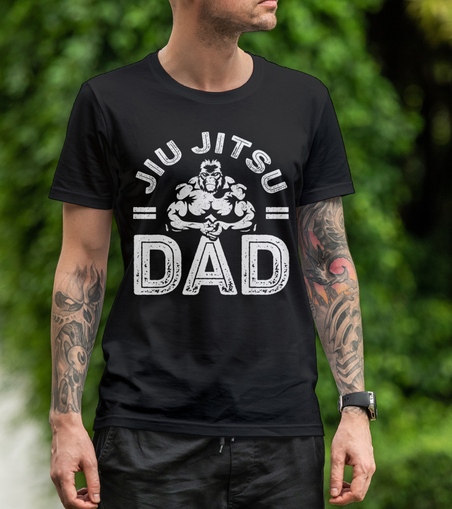Jiu Jitsu Dad Martial Arts Brazilian Jiujitsu Gorilla T-Shirt