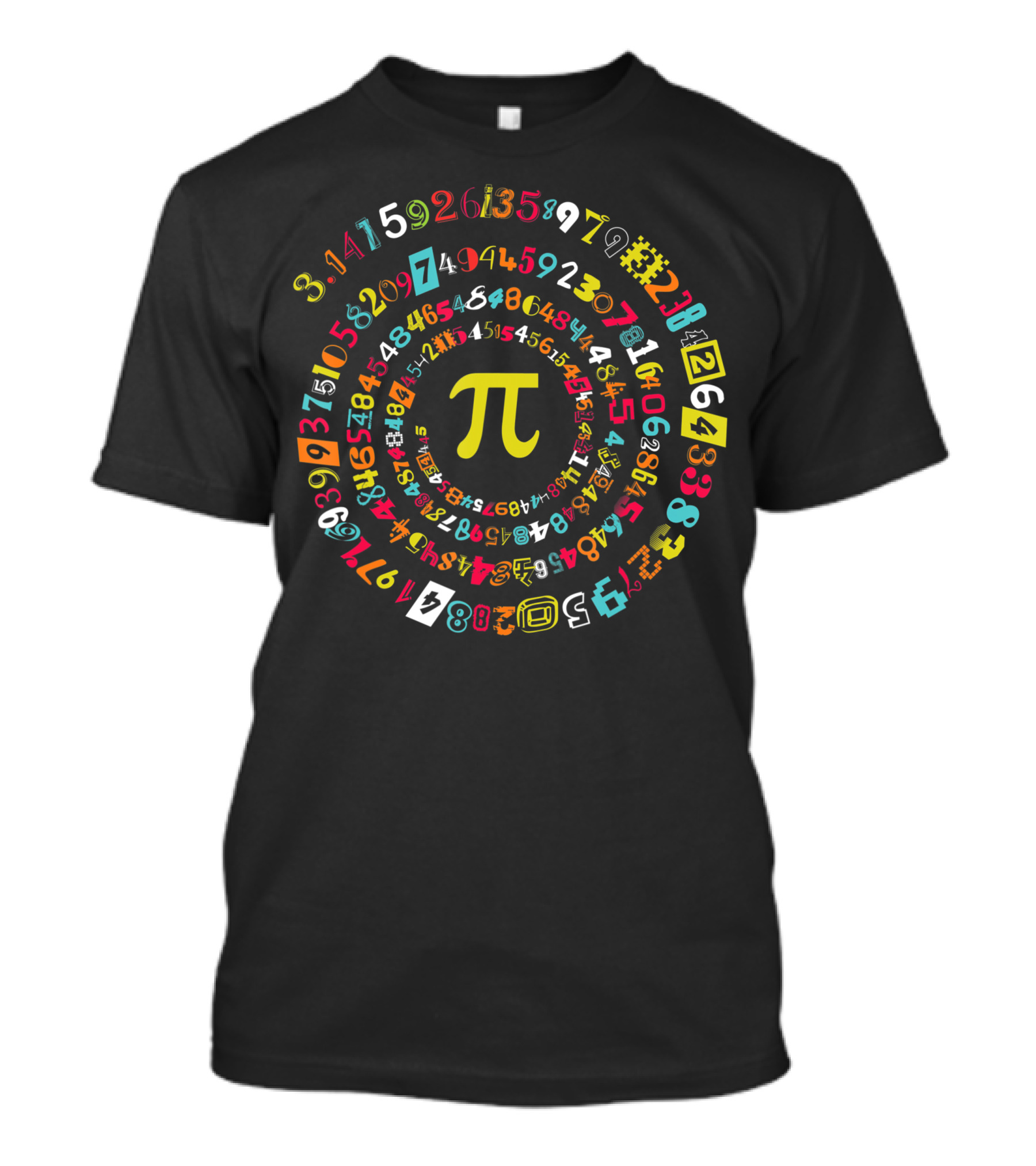 Pi Day Spiral Colorful Digits 3.14π Math T-Shirt