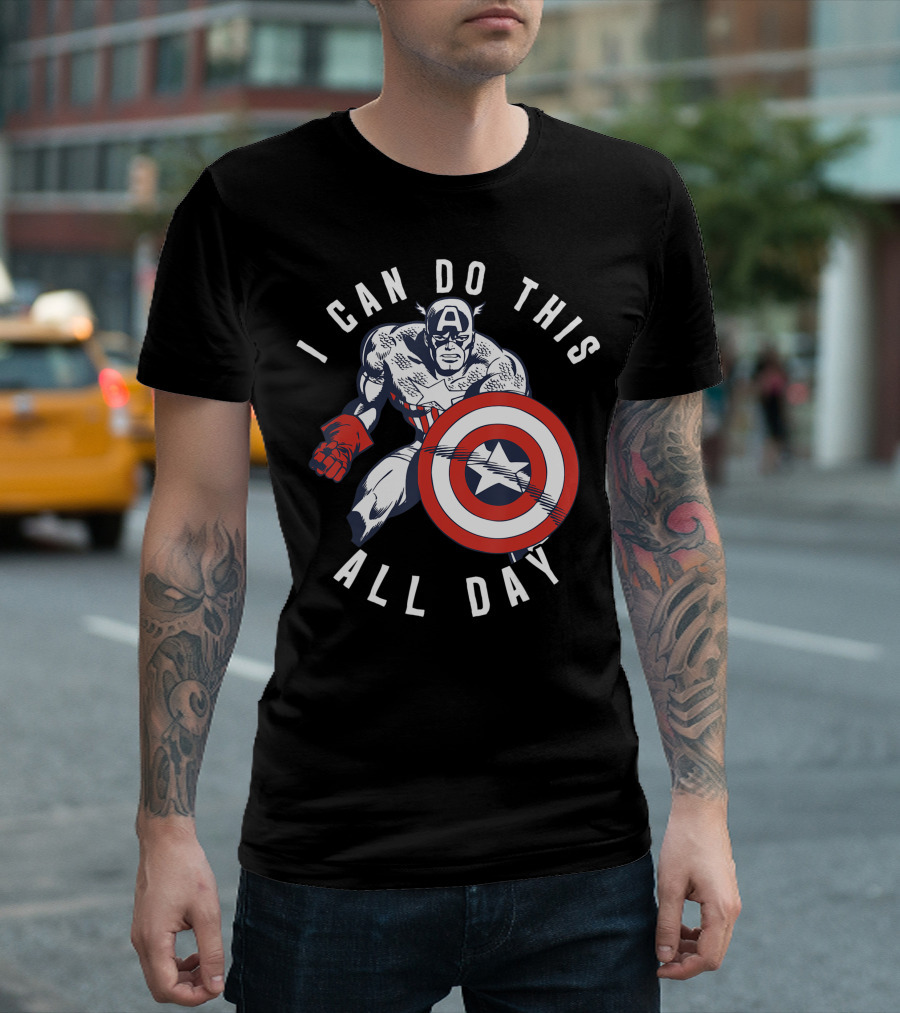Marvel Captain America I Can Do This All Day Vintage T-Shirt
