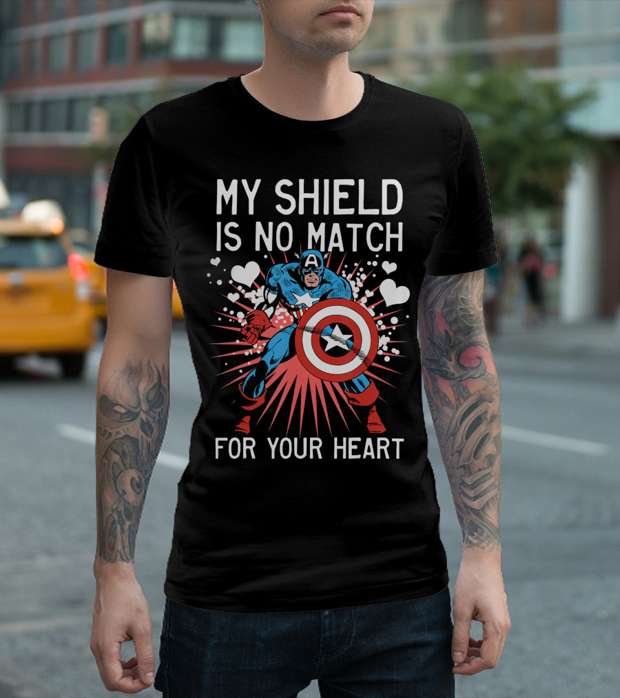 My Shield Is No Match for Your Heart Marvel Captain America Valentine T-Shirt