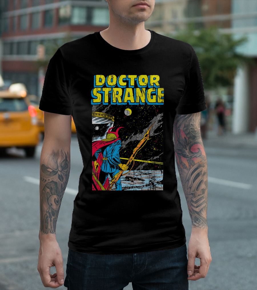 Doctor Strange Classic Comic Galaxy Scene Marvel T-Shirt