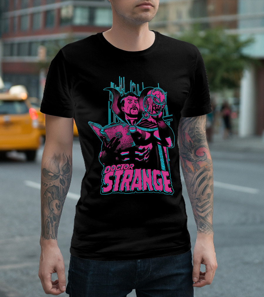 Marvel Doctor Strange Retro Neon Spellbinding Magic T-Shirt