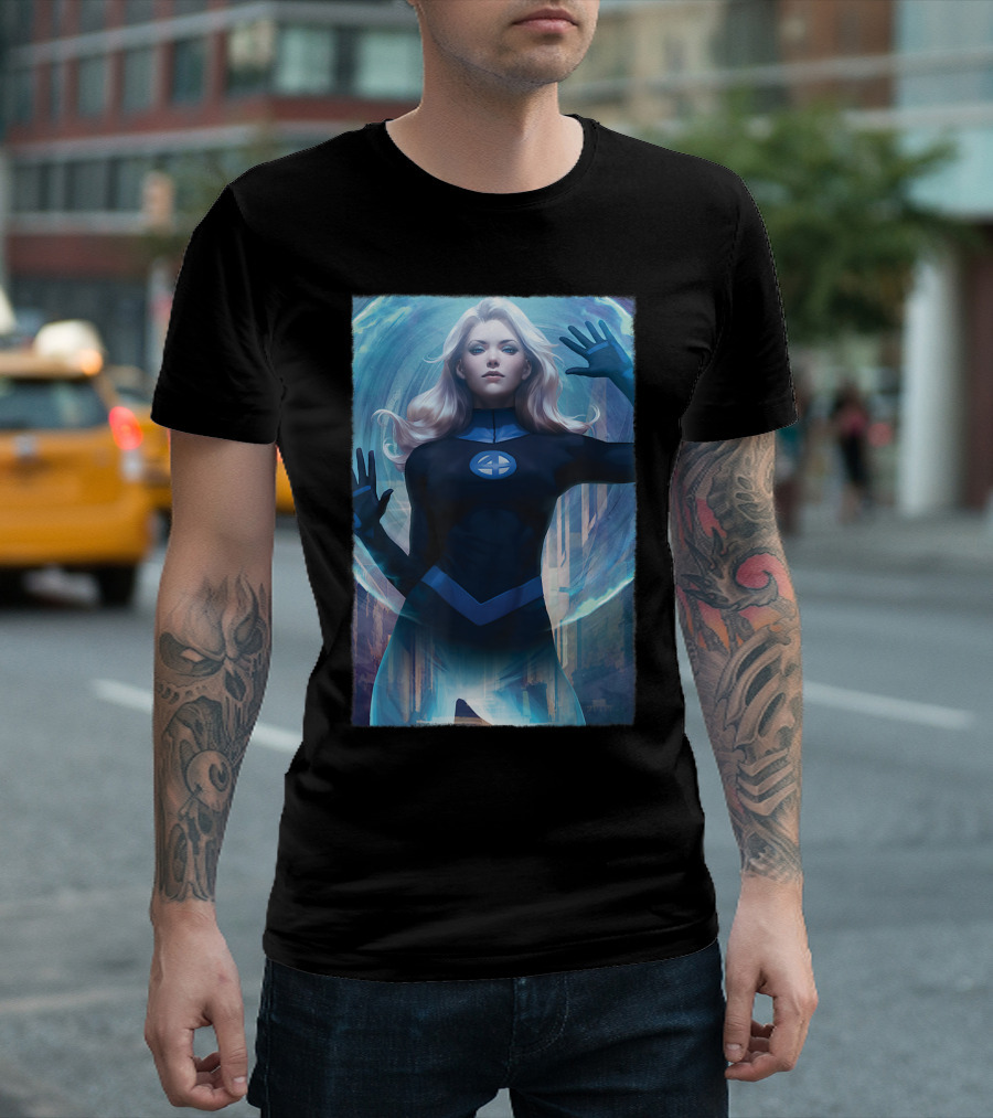 Marvel Fantastic Four Sue Storm Invisible Woman Iconic Powers T-Shirt