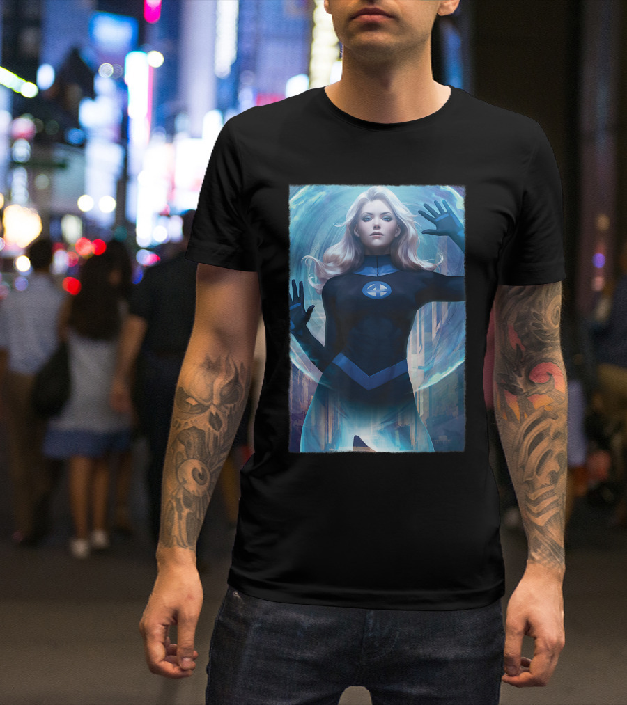 Marvel Fantastic Four Sue Storm Invisible Woman Iconic Powers T-Shirt