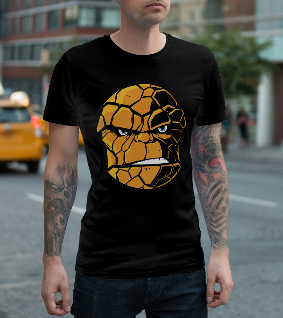Marvel Fantastic Four The Thing Large Detailed Face T-Shirt