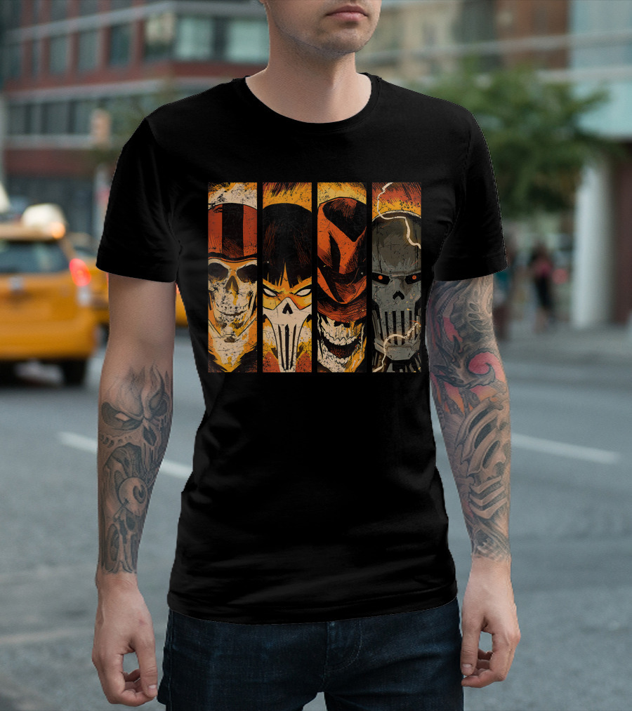Marvel Ghost Rider Ghost Racers Spirits Of Vengeance Skulls Fiery T-Shirt
