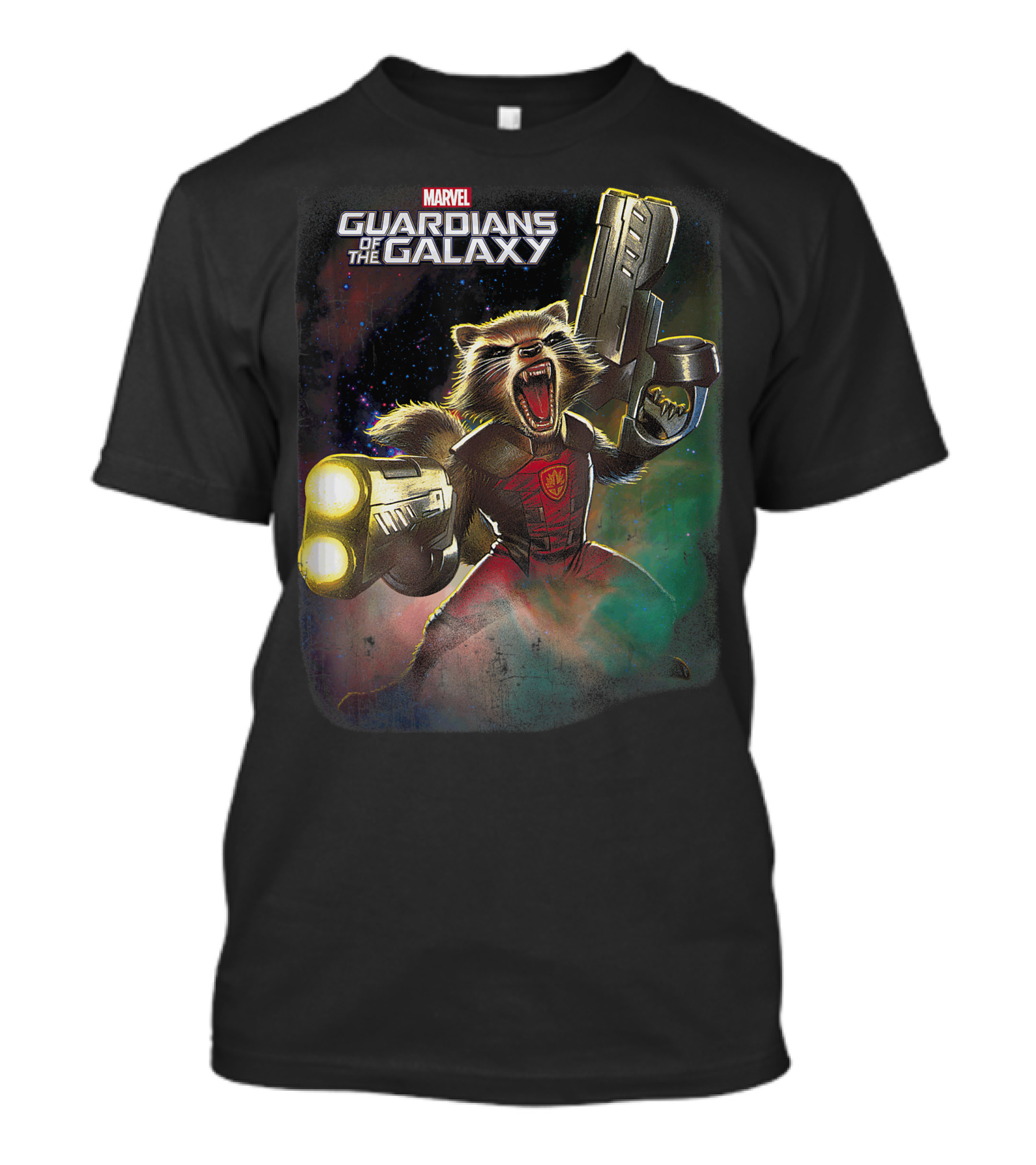 MARVEL Guardians Of The Galaxy Rocket Raccoon With Space Blasters T-Shirt