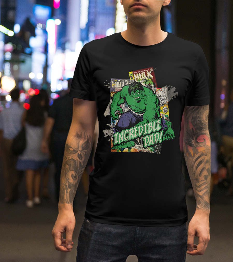 Marvel Incredible Hulk Comic Style Incredible Dad T-Shirt