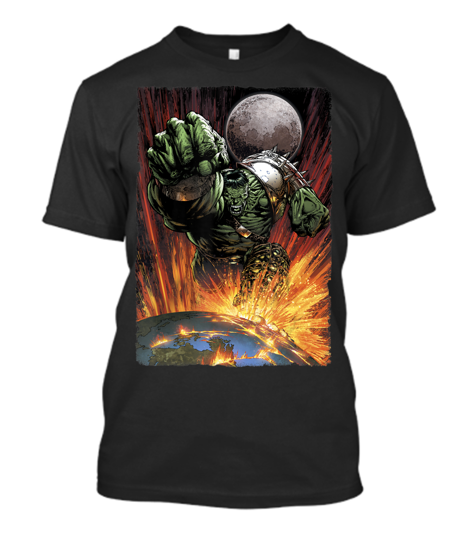 Marvel Hulk Planet Smash Space Fist Moon Explosion T-Shirt