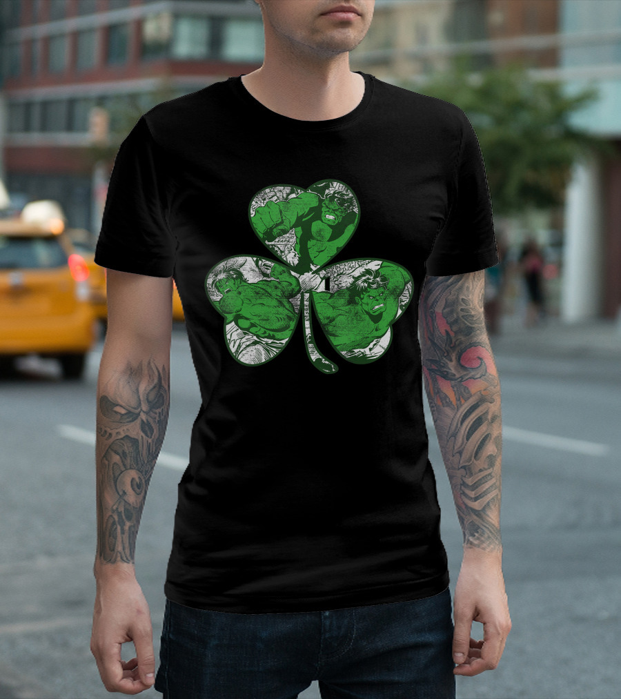 Marvel Hulk Vintage Comic Shamrock St Patricks Day T-Shirt